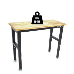 Höhenverstellbarer Schreibtisch mit massiver Holzplatte, 122 cm
