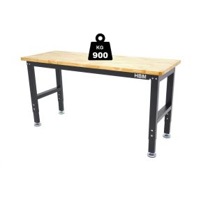 Höhenverstellbarer Tisch mit massiver Holzplatte, 152 cm