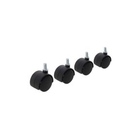 Möbelrad / drehbar doppelt mit Schraube 40 mm, 4 Stück