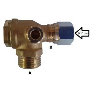Rückschlagventil 1/2'' M x 3/8" M C10 für Kolbenkompressor