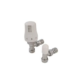 Thermostatische Heizkörperventile 15 mm, winklig, mit Absperrventil