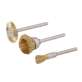 Runde Messingbürsten Ø 5, 15, 20 mm, 3-teiliges Set