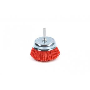 Schalige NYLON Schleifbürste 75 mm grob, Achse 6 mm
