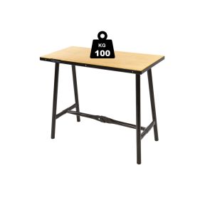 Arbeitstisch 100 cm, mit Holzplatte, klappbar, 100 kg