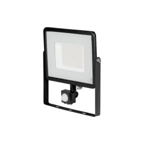 LED-Reflektor mit Sensor V-TAC 50 W SMD Samsung-Chip 4000 K, 4000 lm, schwarz