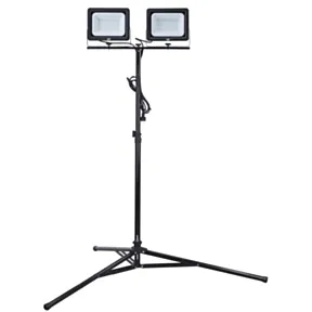 Doppelte LED-Baustellelampe 2 x 100 W mit Stativ