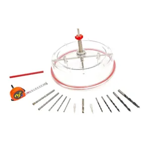 Verstellbarer Kreisfräser für Gipskarton mit Zubehör, HSS 40–300 mm, 18-teiliges Set