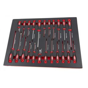 Schraubendreher im Kohlenstoffeinlage 54 x 39,5 x 4 cm, 23-teiliges Set