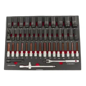 Natične Schlüssel und sein in der Karbon-Einlage 54 x 39,5 x 6 cm, 25-teiliges Set