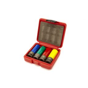 AOK lange farbige Schlagsteckschlüssel 1/2", 4 teiliges Set