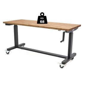 Arbeitsplatte aus massivem Holz, höhenverstellbar, mobil, 152 cm