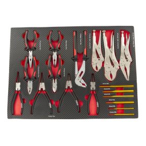 Zangen im Carbon-Einsatz 54 x 39,5 x 3 cm, 17-teiliges Set