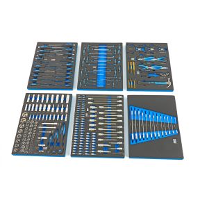 Werkzeugset im Einsatz für Wagen, 53 x 39,5 cm, blau, 245-teilig