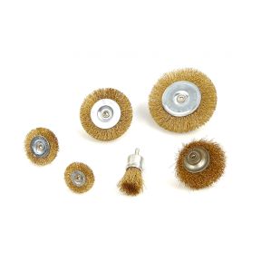 Drahtbürsten für Bohrmaschine, 6 mm Achse, 6-teiliges Set