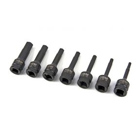 Lange Innensechskant-Steckschlüssel 3/8", 7-teiliges Set