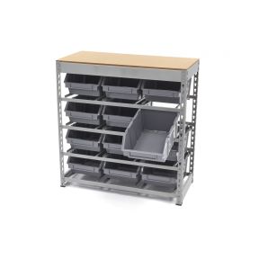Regal mit Kisten, 85 x 40 x 90 cm - 12 Kisten