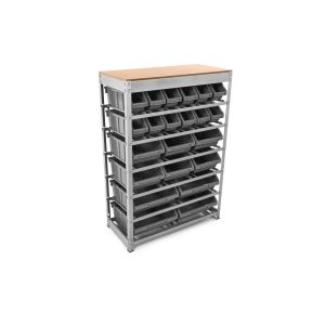 Regal mit Kisten, 122 x 85 x 40 cm, 22 Kisten