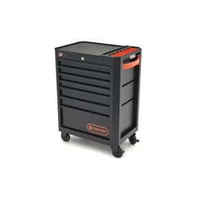 Tactix Werkzeugwagen, 7 Schubladen, 66 cm, schwarz/orange