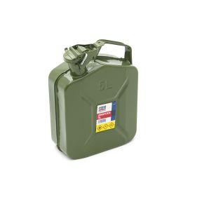 Kanister / Treibstoffbehälter / Jerrycan 5 Liter, aus Metall, grün