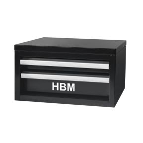 Werkzeugkiste mit 2 Schubladen, mini, schwarz, 275 x 150 x 150 mm