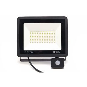 LED-Bau-Scheinwerfer mit Sensor, 100 W, 8000 lm, 6500 K
