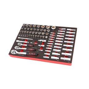 Garnitur gedor 1/4", 3/8", 1/2" im Einsatz für Wagen, 80-teilig