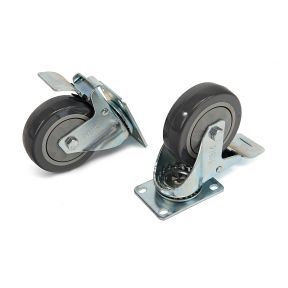 Drehbares Rad mit Fußplatte und Bremse, 100 mm, 120 kg