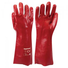 PVC-Handschuhe, lang, Gr. L - rot